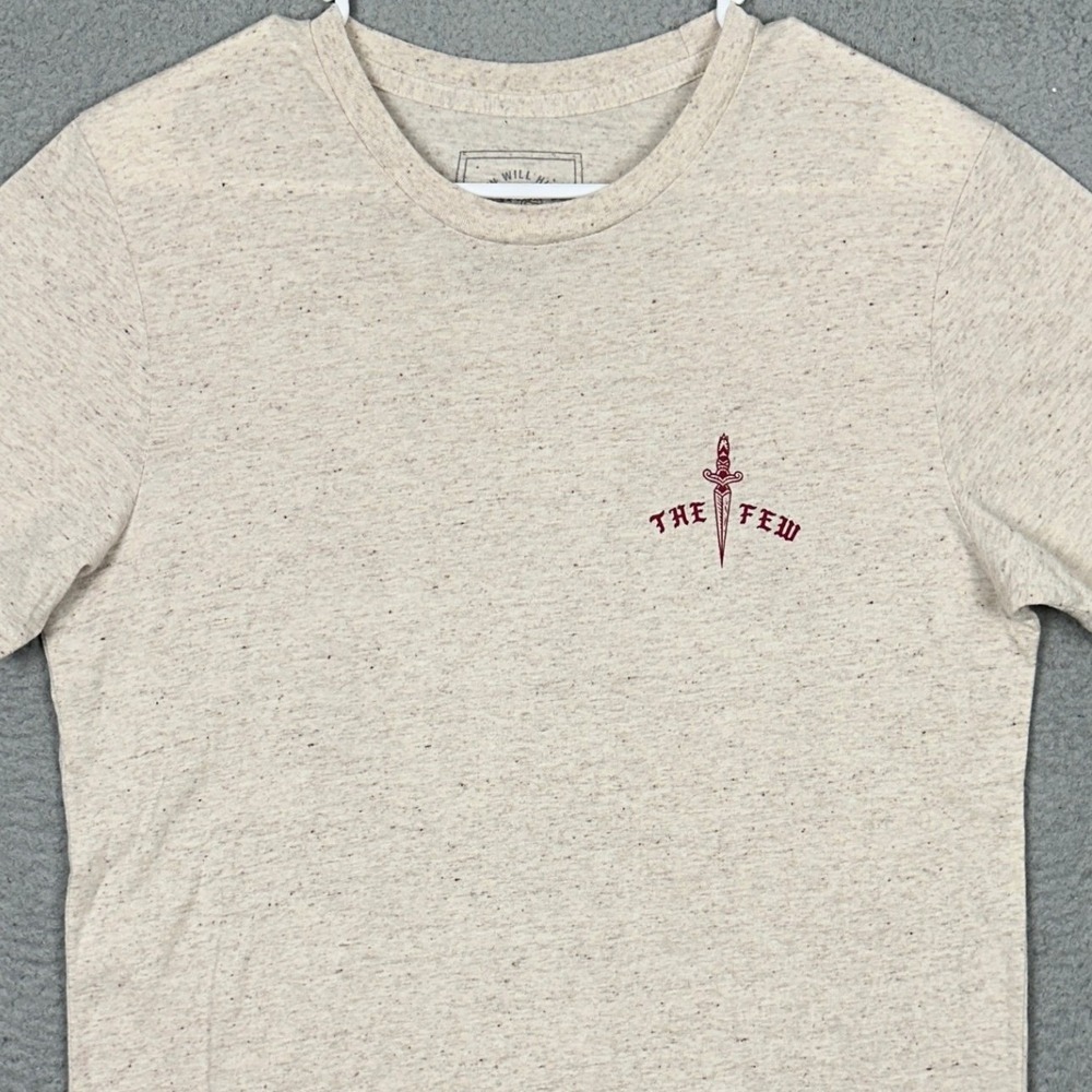 Few Will Hunt T-Shirt Mens Medium Put The Devil In The Dirt Cream Graphic EUC